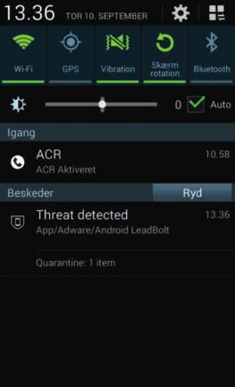 Når du trykker på trusselen som er funnet, kan du enkelt slette den fra telefonen.