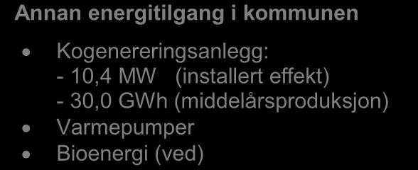 uttaket. 3.4.1 Eksisterande el.produksjon Det er ikkje registrert noko vasskraftproduksjon i Øygarden kommune. BKK eig et kogenereringsanlegg som er plassert i Naturgassparken Vest.