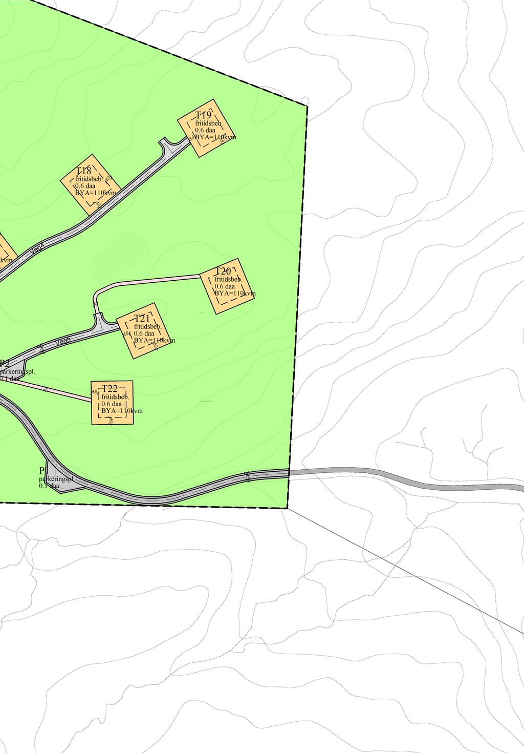 1) Fritidsbebyggelse - ny Fritidsbebyggelse - eksisterende Reguleringsplan-Samferdselsanlegg og teknisk infrastruktur (PBL2008 12-5 NR.