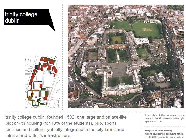 As a second direction, and this will be the exception in Europe, when a real campus in the American sense is intended, the precise naming will allow planners to include the many aspects of student