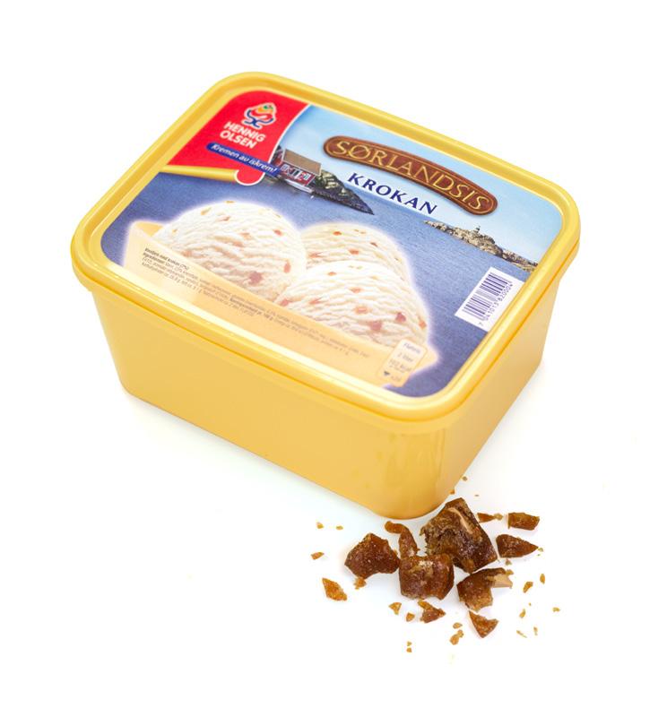 Dessertis Sørlandsis Krokan Vaniljeis med krokan (fløteis) Innhold ca. 2 ltr.