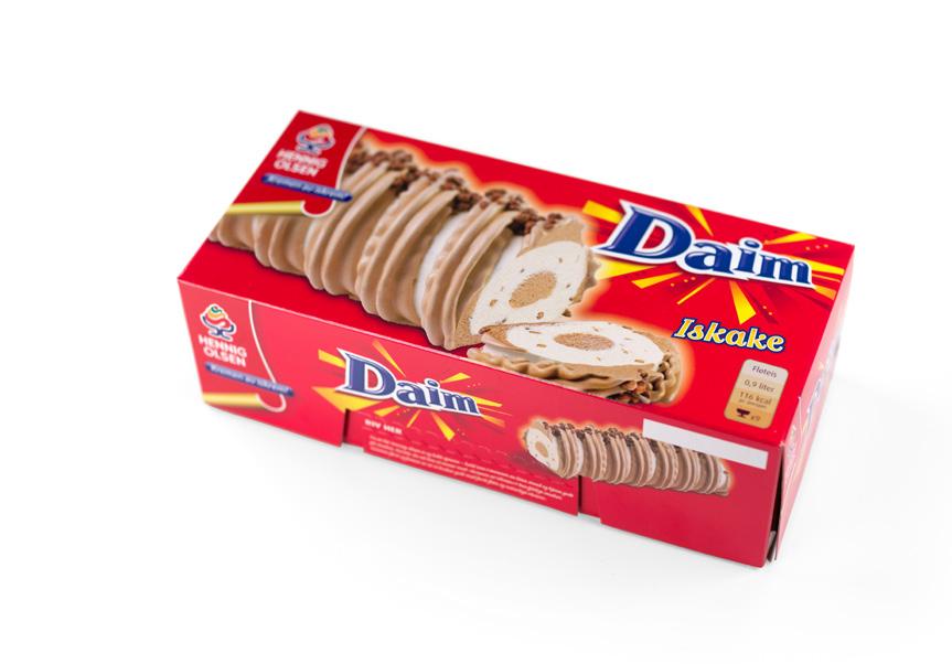 Iskaker Daim Iskake Vanilje- og sjokoladeis med kuler av Daim (fløteis) Innhold ca. 0,9 ltr. F-pakk i D-pakk:6.