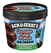 Shorties 150 ml / Pints 500 ml NYHET! Chocolate Fudge Brownie Cookie Dough Strawberry Cheesecake Peanut Butter Cup Minivariant med sjokoladefløteis med browniesbiter fra Greyston-bakeriet i Yonkers N.