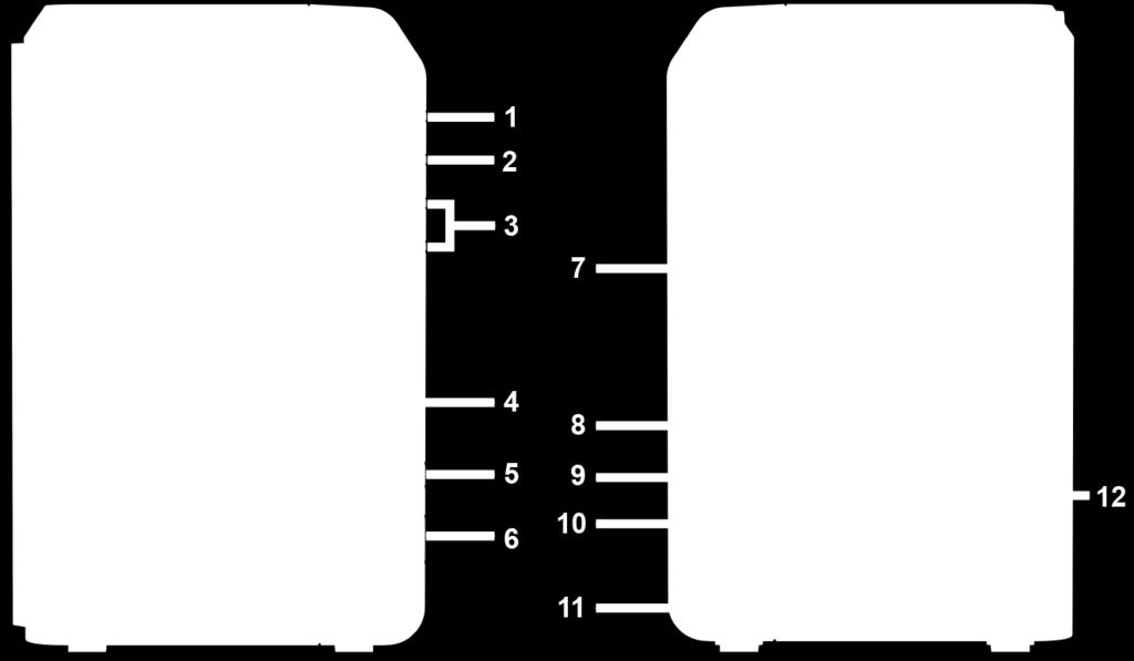 For mer informasjon, se «Vedlegg B: LED-indikatortabell». 4 USB 2.0-port Frontpanel Koble til eksterne disker eller andre USB-enheter på DiskStation her.