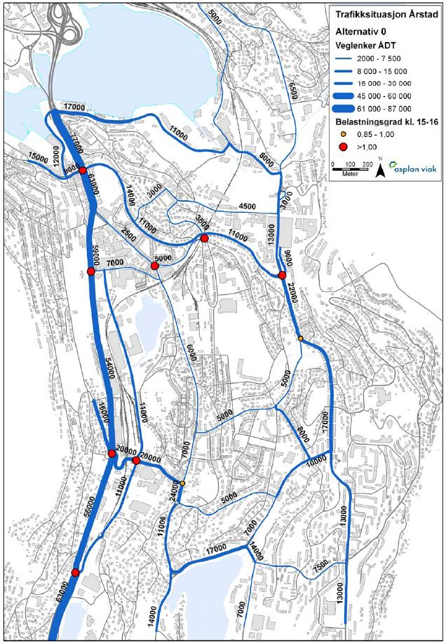 3.6 Fremtidig situasjon med Bybane I en fremtidig situasjon med Bybane i Inndalsveien vil trafikkforholdene i og rundt analyseområdet endre seg.