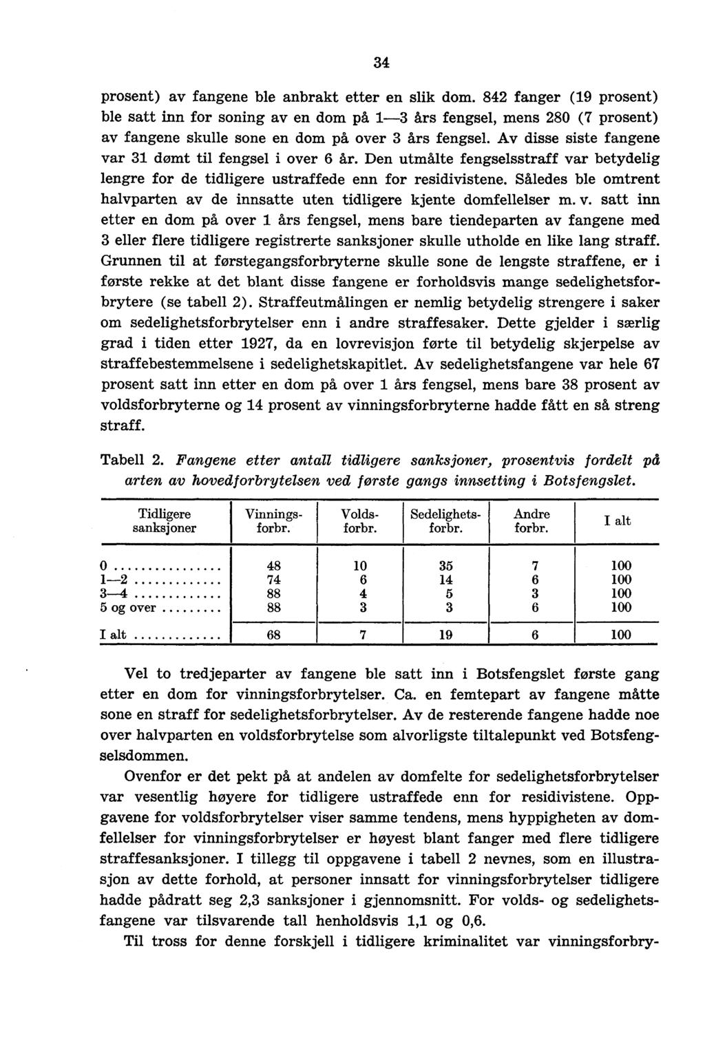 34 prosent) av fangene ble anbrakt etter en slik dom.