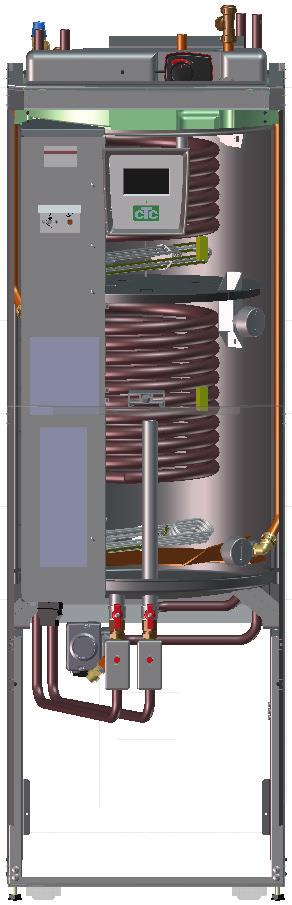 Deretter leveres energien til varmesystem og varmtvann. De innebygde elkolbene hjelper til når man trenger tilskuddsvarme eller når varmepumpen ikke er tilkoblet.