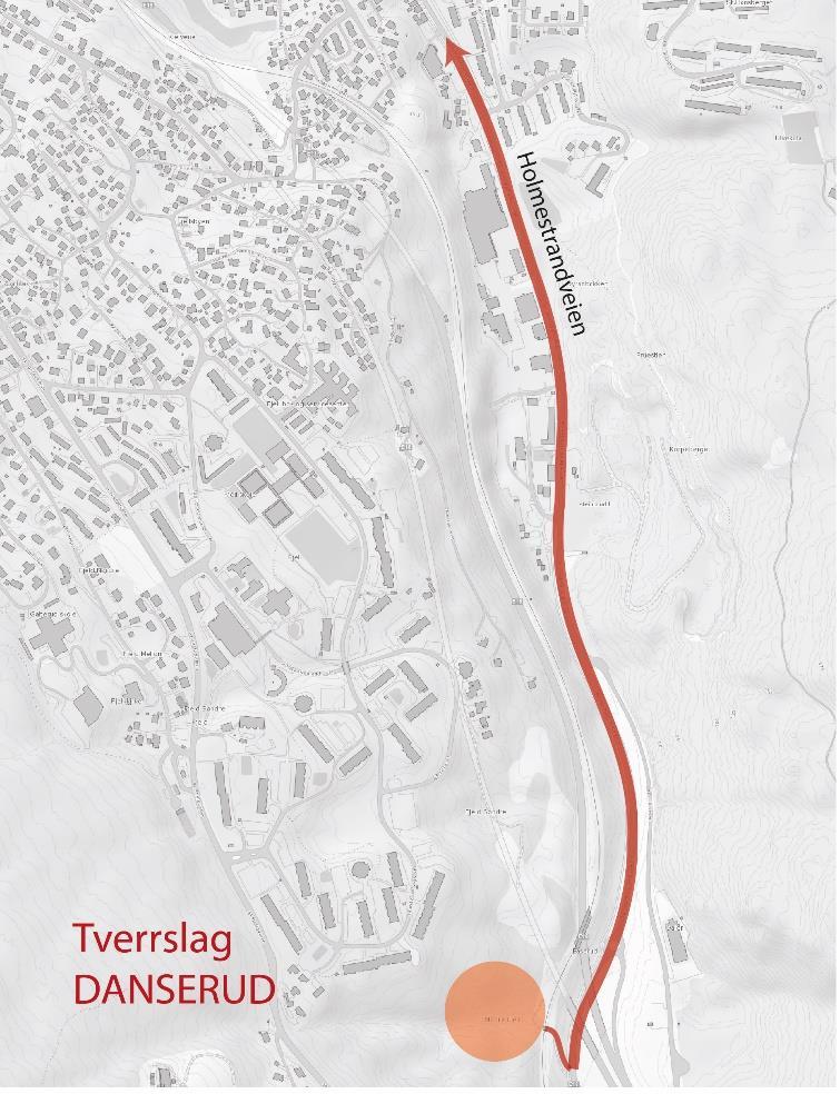23 av 29 Anleggstransport Massetransporten ved tverrslag Danserud vil følge trasé som vist i Figur 16.