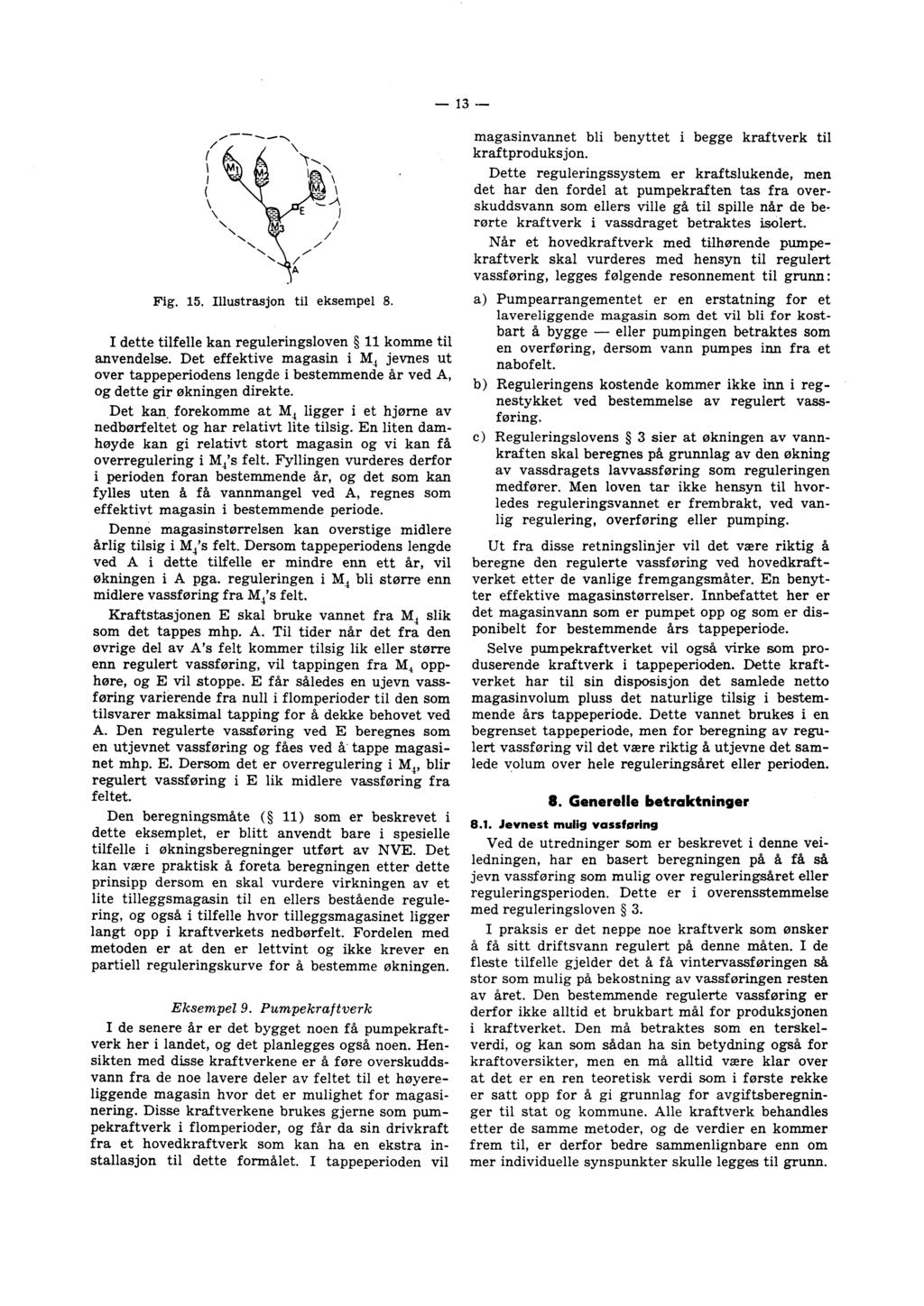 13, --, i, - \ N q \ E ) Fig. 15. Illustrasjon til eksempel 8. I dette tilfelle kan reguleringsloven 11 komme til anvendelse.