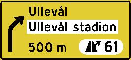 Tabellorienteringstavle 701.2 anvendes bare for å forvarsle avkjøring (retardasjonsfelt) i planskilte kryss på to- og trefeltsveger. 703.1 703.