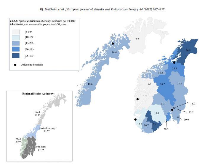 Forekomst av raaa 3-14 pr 100 000 Reimerik, BJS 2013 16.