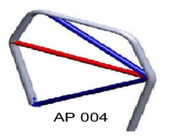Detta måste följa ritningar AC001, AC002, AC003,för diagonalen AD004 måste en fast eller avtagbart rör 30 x 2 finnas mellan huvud bågen och