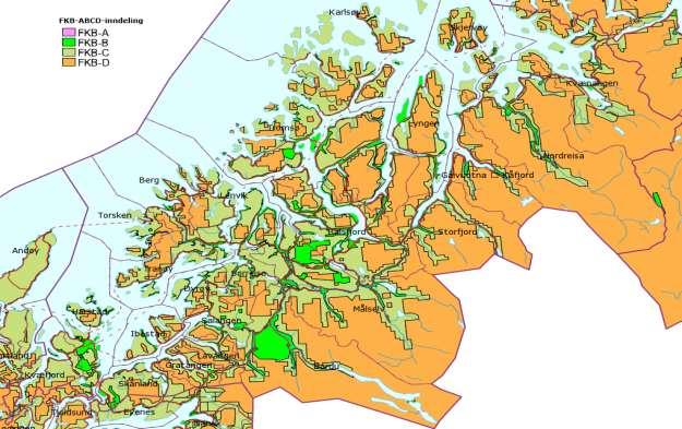 - Troms er nå heldekket med FKB-data i ulike SOSI-versjoner. De eldste FKB-dataene er så gamle at det er behov for nykartlegging og ajourhold gjennom hele planperioden.