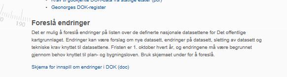 nettsider Opplegg Aug: Info sendes ut 20 august hvert år Sept: Frist for innmelding 30 sept Okt: Sammenstilling av Kartverket Nov: Oversendes KMDs planavdeling for vurdering og kontakt mot etater