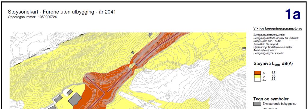 10 (20) STØYUTREDNING 5. RESULTATER Støyberegningene er gjennomført på grunnlag av tallverdier og beskrivelser som angitt i kapittel 4, for år 2041.