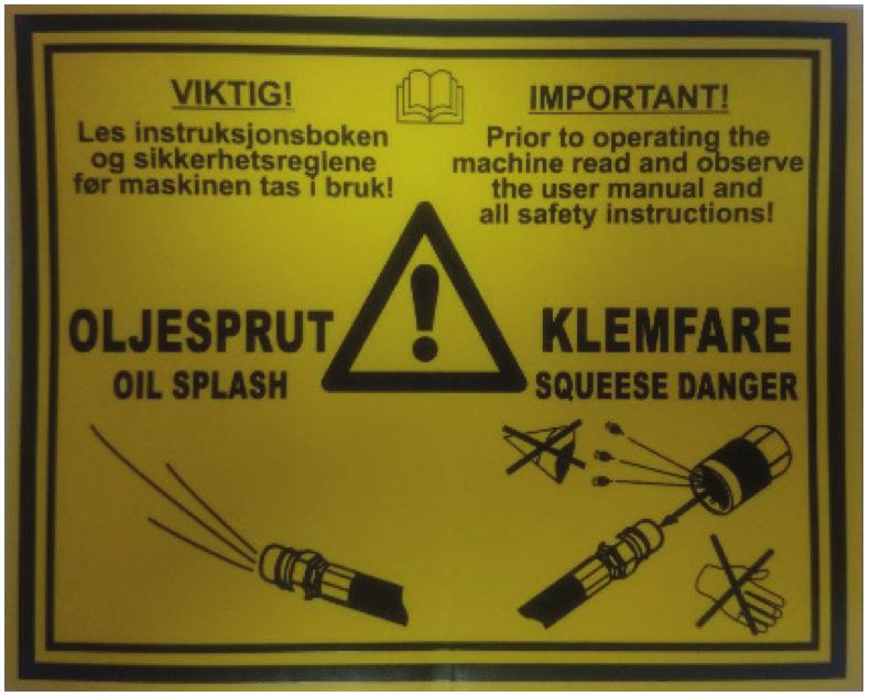 Defekt eller skadet produkt kan føre til skader på personer, maskin eller eiendom. Foreta kontroll og vedlikehold av produktet i henhold til anbefalingene.