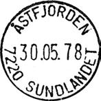 Stempel nr. 5 Type: I25N Utsendt?? ÅSTFJORDEN Innsendt?