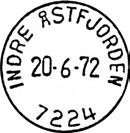 Stempel nr. 5 Type: I22N Fra gravør 20.06.1972 INDRE ÅSTFJORDEN Innsendt?