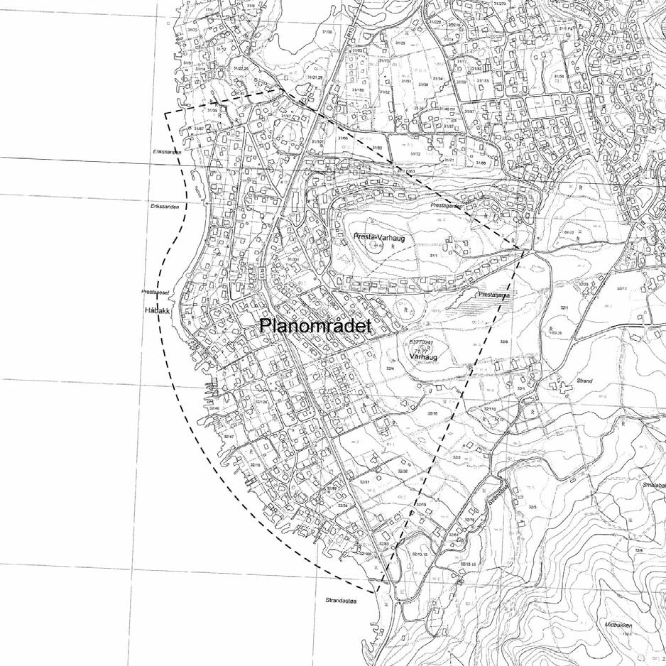 Lokalitet 3. Tau (Strand kommune) Planavgrensningen dekker store deler av tettbebyggelsen på Tau.