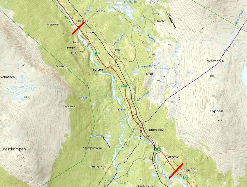 E136 STUGUFLÅTEN - RAUDSTØL Det planlegges en utvidelse av E136 mellom Stuguflåten i Lesja kommune, Oppland til Raudstøl i Rauma kommune, Møre og Romsdal.