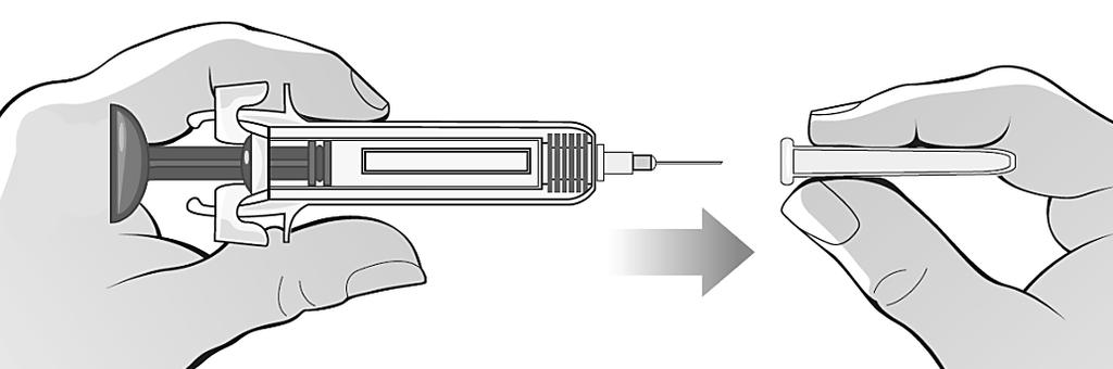 av kanylen med den andre hånden. Kast beskyttelseshylsteret i avfallsbeholderen for skarpe gjenstander.
