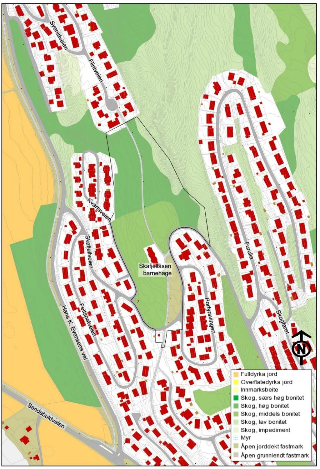 3.2 Miljøtema: Støy (Eventuelt kart:) Ikke kart. Beskrivelse: Området ligger 300 m unna fv.