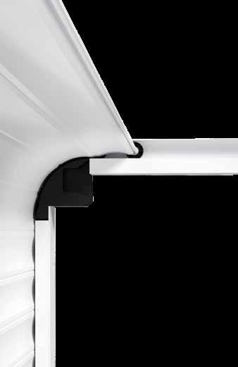 Rulleportens portblad rulles kompakt opp i portåpningens overhøyde og du kan benytte plassen under taket for lamper eller som ekstra