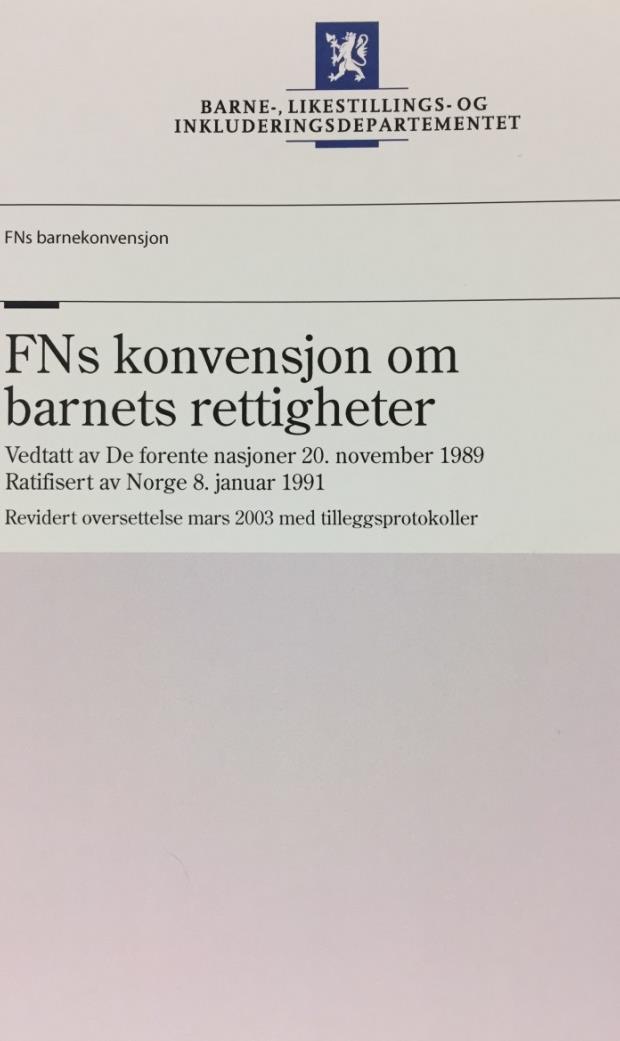 Barnekonvensjonen Gjelder som norsk lov Barnets beste Barnets rett til å