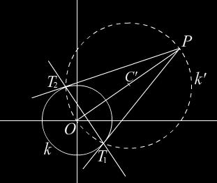Зато што тачка додира лежи на кружници биће ( x ) ( y 3) 4, а зато што тачка P(8, 0) лежи на тангенти биће (8 )(x ) + (0 3)(y 3) = 4.
