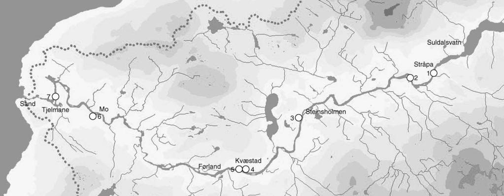 9 Undersøkelsen gjennomføres i samarbeid mellom NIVA, NVE og LFI og omfatter studier av eventuelle endringer i begroingsforhold, substrat, sedimentasjon, vekst og habitatbruk og - preferanse hos