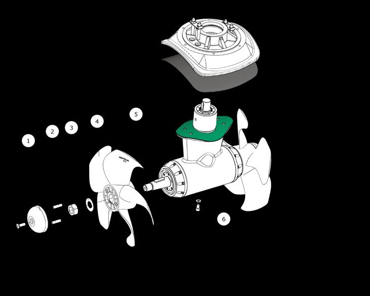 Hydraulic motor Mounting plate Motor bracket for holding motor and gear leg together on the tunnel. Flexible coupling secures the motor if propeller is jammed. Changeable from inside the boat.