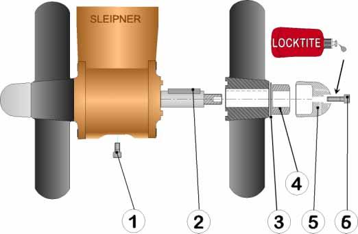 Fit the propellers to the shafts with the LH marked propeller on the port side and the RH marked propeller on the starboard side.