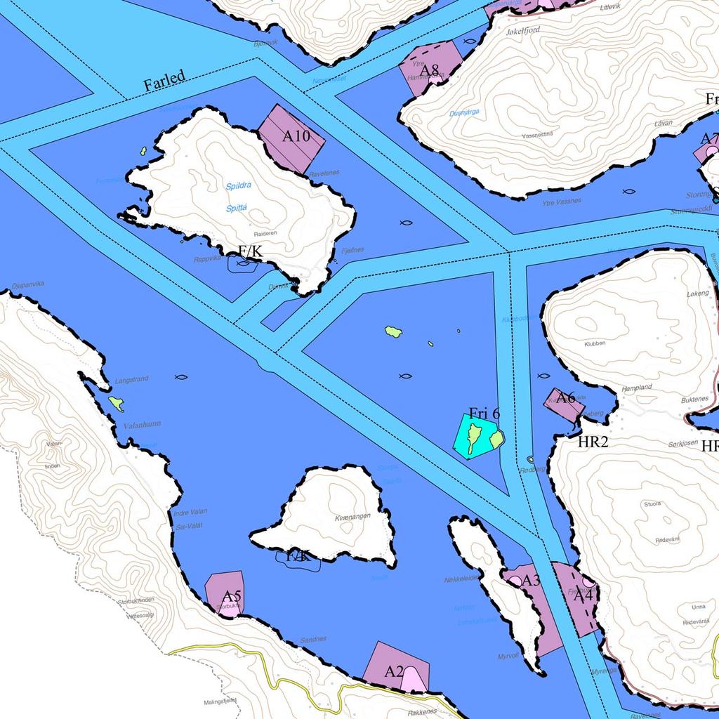 6) Planens begrensning Farled S S E FFNF Farled - nåværende Småbåthavn - nåværende Småbåthavn - fremtidig Fiskeområde - nåværende