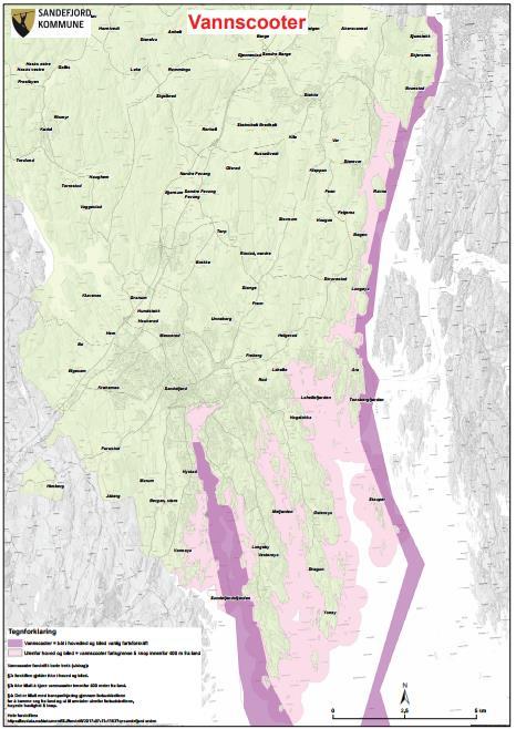 Erfaringer fra Sandefjord: Ingen lovlighetsklage Omfattende regulering Vanskelig å håndheve Tegnforklaring: Lilla: Vannscooter=båt i hoved- og biled Vanlig