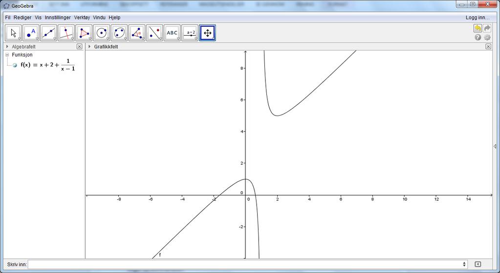 ØVELSE 2. TEGNE GRAFER TIL RASJONALE FUNKSJONER Vi så i forrige øvelse hvordan vi kan tegne grafer til andregradsfunksjoner.