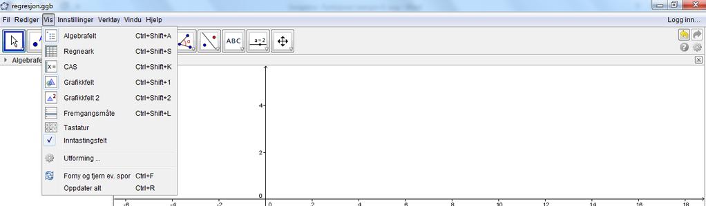 ØVELSE 10. CAS De siste versjonene av GeoGebra inneholder det vi kaller en CAS-modul.