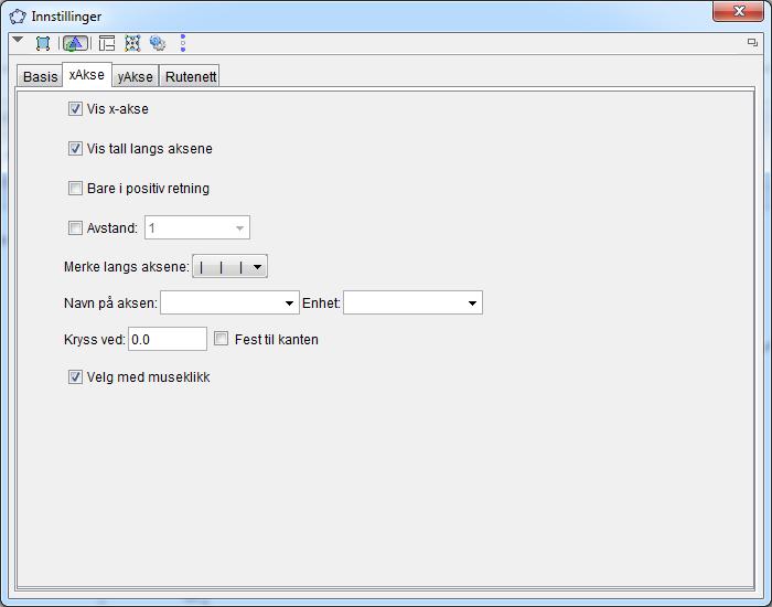 Da får du åpnet et nytt vindu som ser ut som vist under Klikk på xakse og skriv inn navnet på aksen i