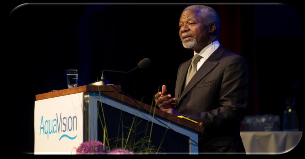 Aqua Vision i Stavanger 2012 Kofi Annan I do not ask you to change direction but I ask you to accelerate progress Kofi Annan «Mangel på mat er den