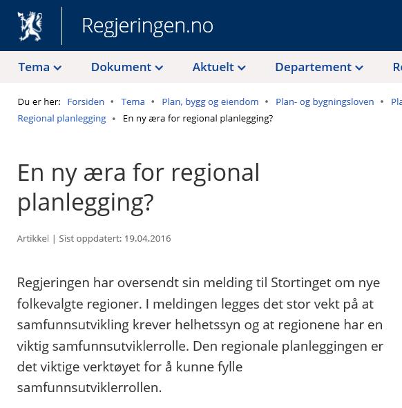 Regional plan Vi bor og jobber på tvers av kommunegrensene Arealkonfliktene øker Små kommuner møter profesjonelle utbyggere Mange