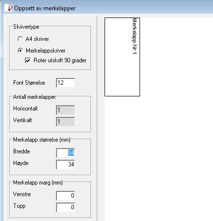 Oppsett av merkelappskriver Dymo Labelwriter Stor adresseetikett 89 x 36 mm for utskrift av små merkelappar for adresselapper, lokal merking av små haustekassar osv.