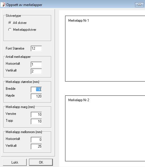 Pallelapper på A4 skriver To stk A5 etiketter på