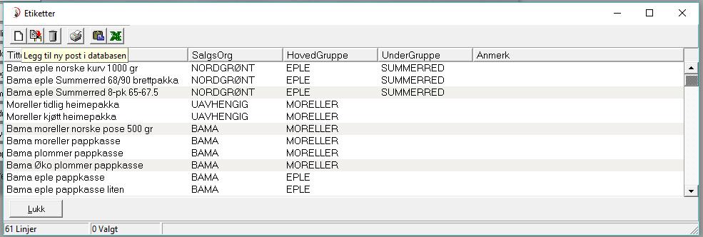 IFCO merkelappar Fil oppsett IFCOmerkelappar Ein kan skrive ut IFCO etikettar : 1. For heimepakka varer: Ny knapp på leveringa der ei kan skrive ut merkelappar 2.