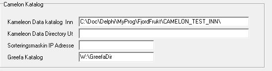 Programmet vil då styra Camelon basert på salgorganisasjon til leverandør, eller ev. overstyring av denne på levering eller sortering.