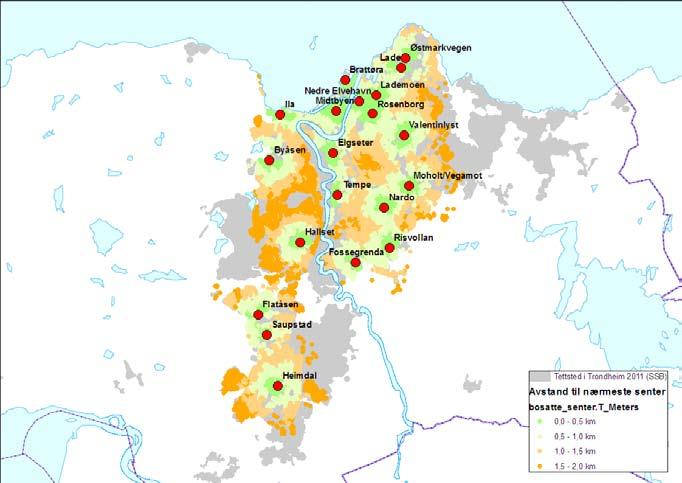 lokalsentre i Trondheim. Lade, Brattøra, Ila, Rosenborg og Lademoen mangler mye av det vi typisk forbinder med et lokalsenter.