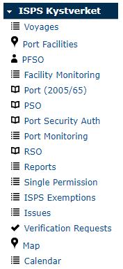 Kystverket ISPS Agent/skip Havner/havneanlegg