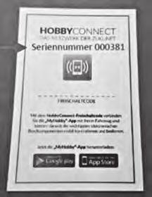 Kodenøkkelkort Koden til Hobby boksen som kreves for å koble appen til kjøretøyet, følger med dokumentasjonen. For bobiler står boksens serienummer også på kodenøkkelkortet.