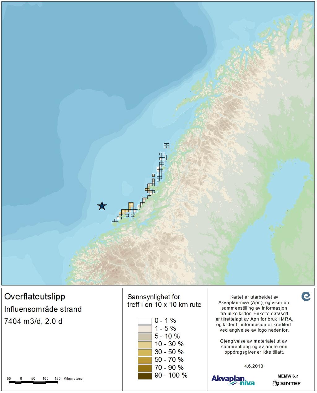 Fig. 8.6 Influensområde strand.