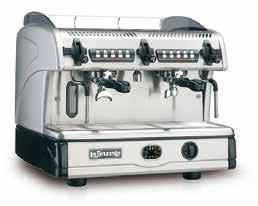 intelligens LA SPAZIALE ESPRESSOMASKIN S5 COMPACT EK2 GR. Hvit Elektronisk kaffemaskin med automatisk doseringsinnstilling. Elektrisk oppvarming. Dobbel manometer for kjele og pumpe trykkontroll.