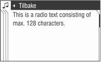 Radio 99 Radiotekst er bare tilgjengelig i DAB bølgebånd. Ikke alle stasjoner kringkaster radiotekst kontinuerlig.