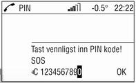 152 Innledning Tast vennligst inn PIN kode! vises på displayet. Tast inn PIN-koden ved bruk av innstillingshjulet, og bekreft ved å trykke OK.